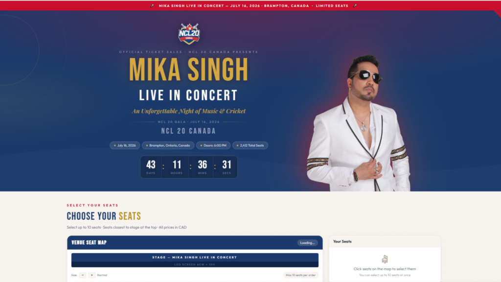 NCL 20 Canada — Ticketing System