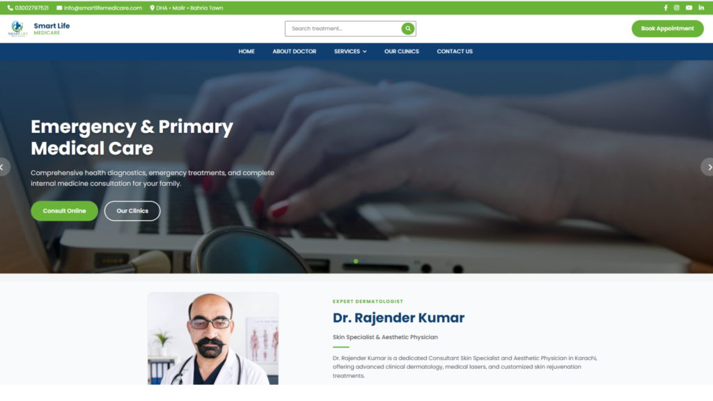 Smart Life Medicare - Premium Dermatology & Clinic Portal