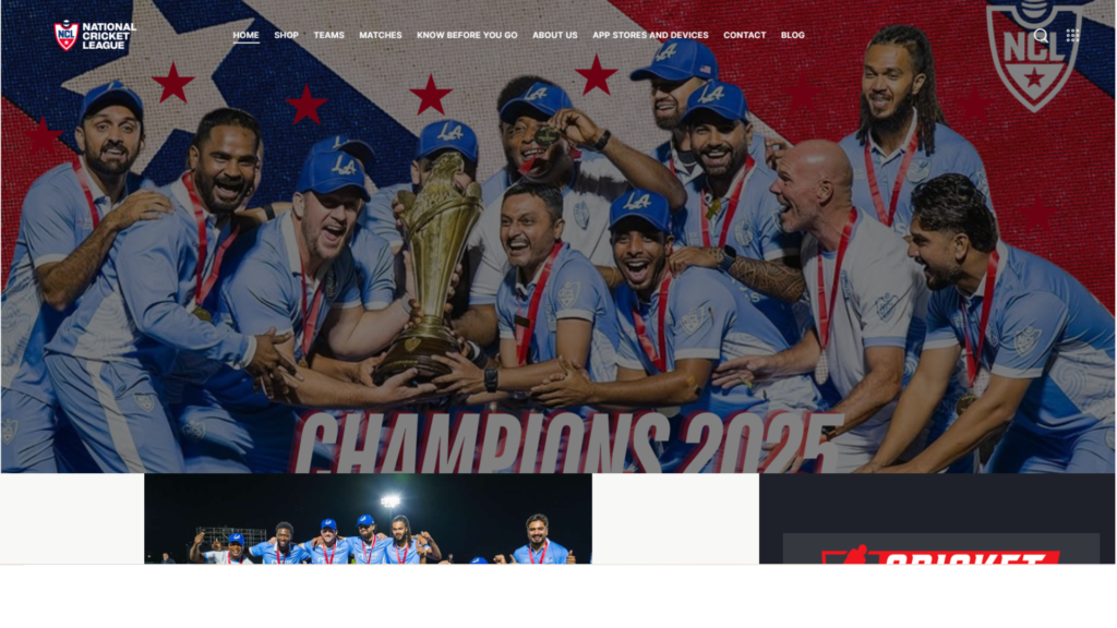 National Cricket League USA Website